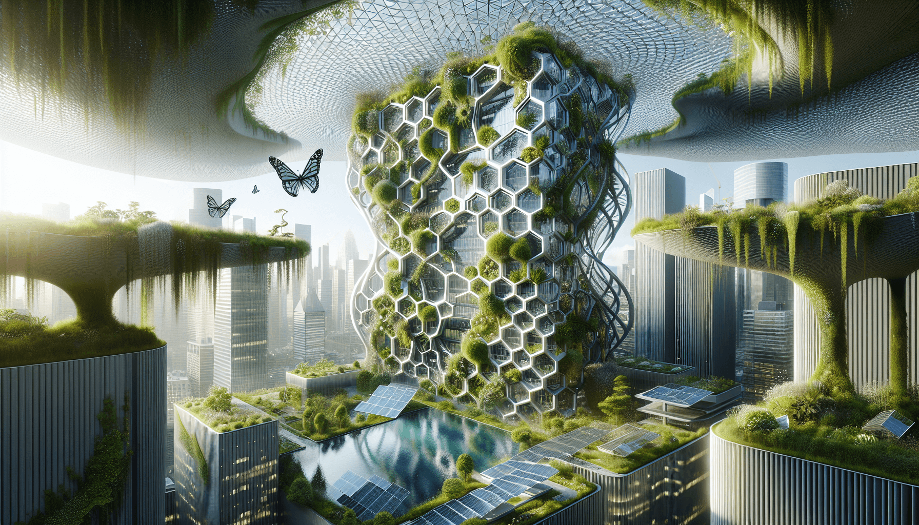 Illustration representing the concept of biomimicry: nature's blueprint for innovative design