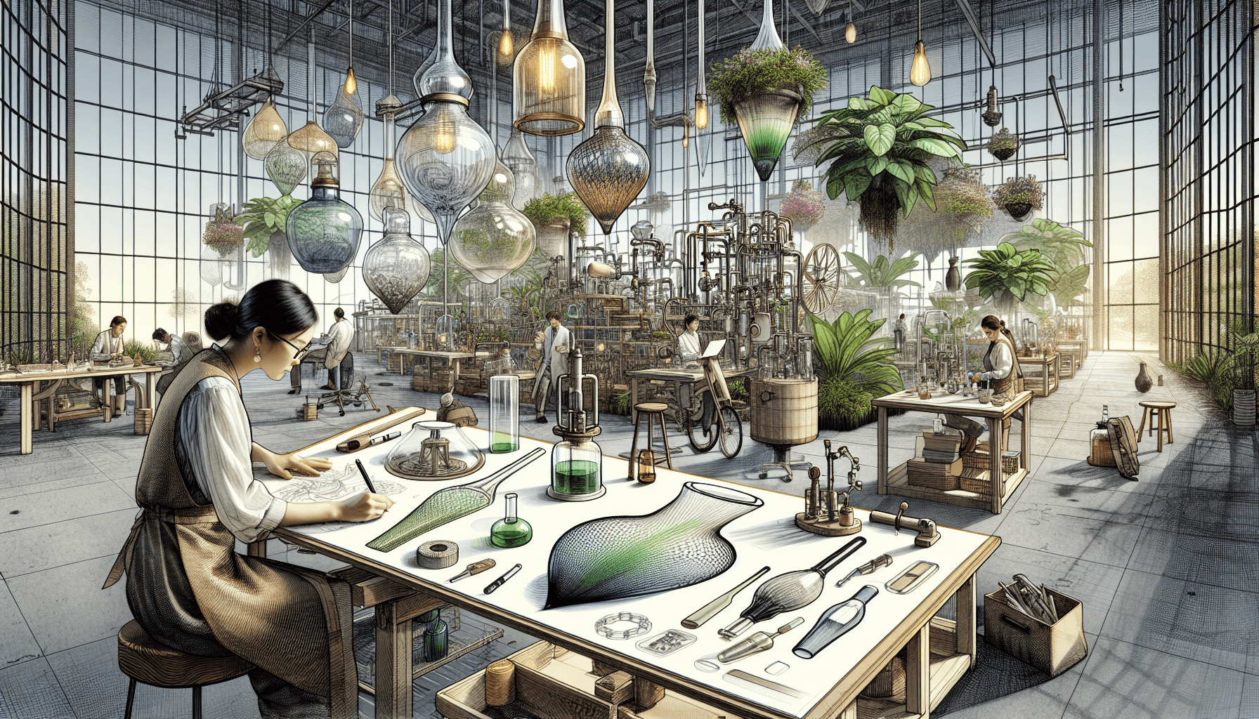 Illustration representing the concept of circular economy: rethinking product design innovatively