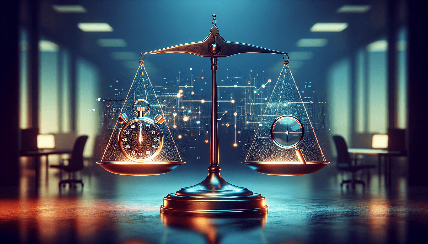 Illustration representing the concept of how to balance speed and accuracy in talent screening
