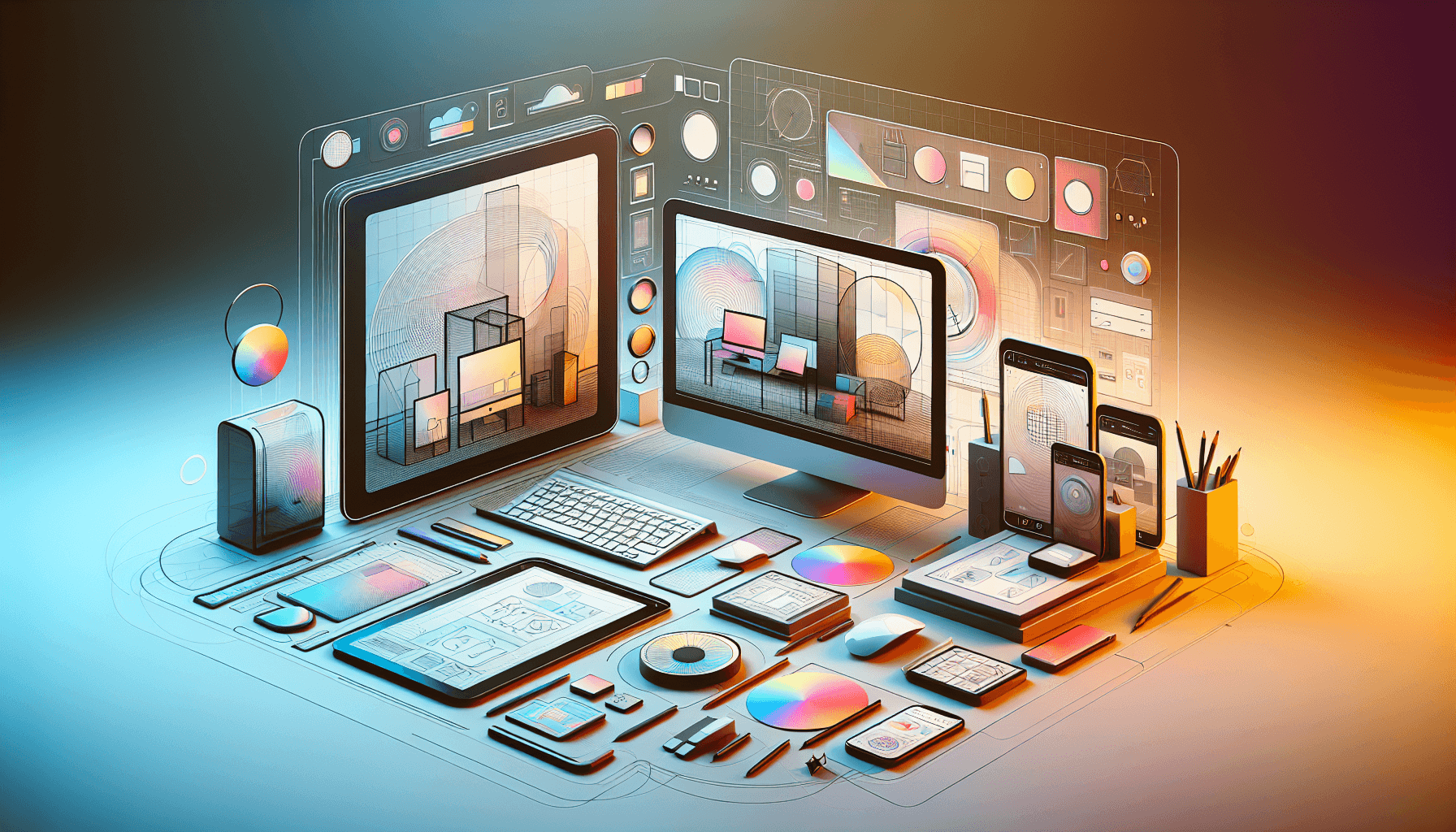 Illustration representing the concept of innovative design thinking: apple's approach to problem solving