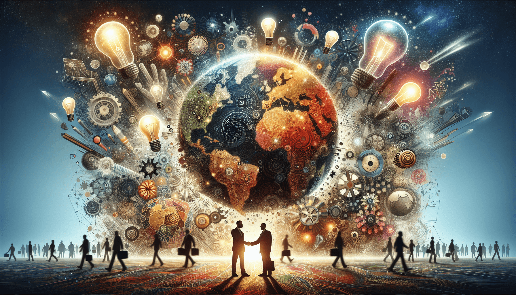 Illustration representing innovative problem solving through open source collaboration